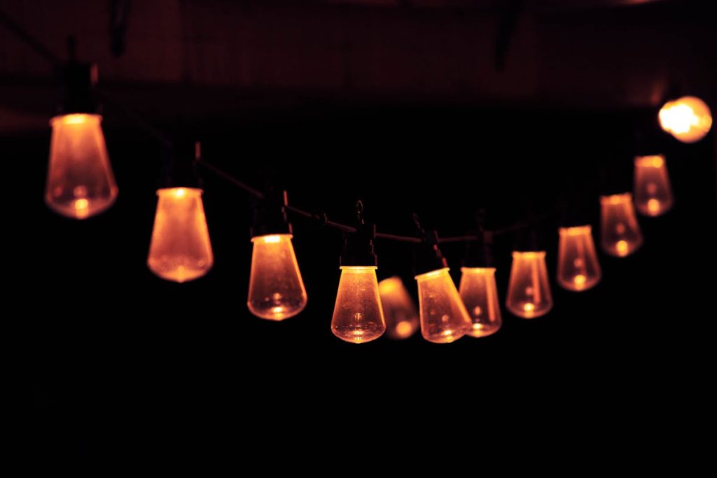 multiple lighting in a dark space
